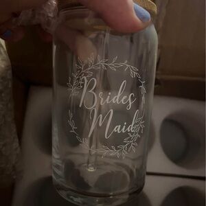 Bridesmaid Glass Jar with Bamboo Lid